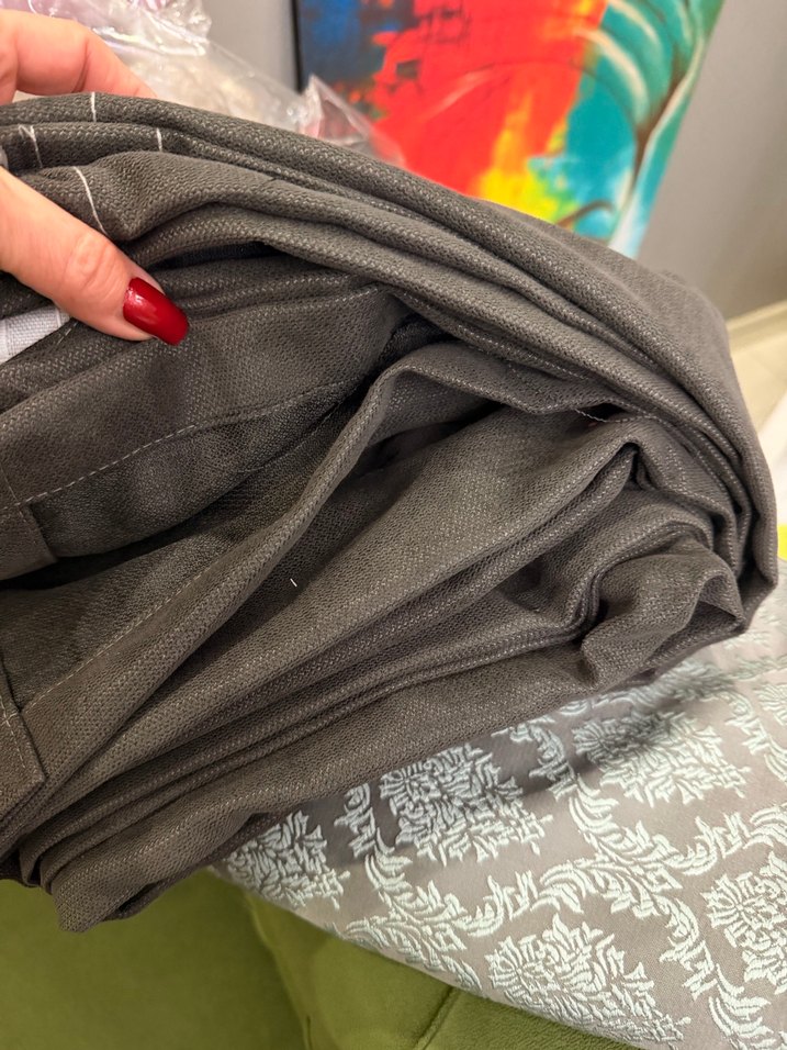 SIFIR ÇİFT KANAT ANTRASİT RENK FON PERDE - Görsel 5