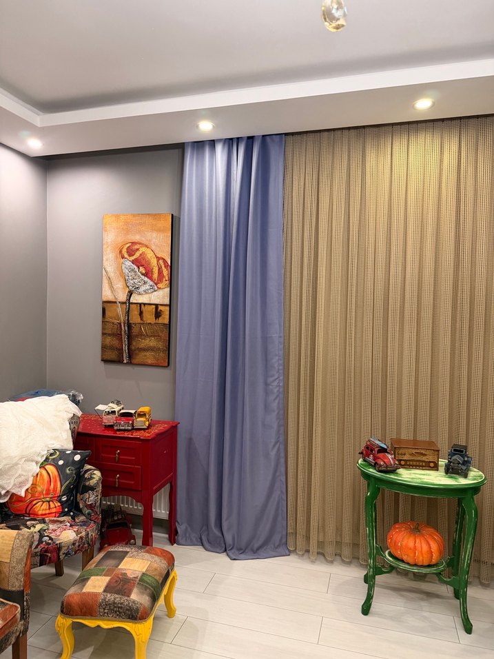 SIFIR CİFT KANAT LİLA ADA FON PERDE - Görsel 3