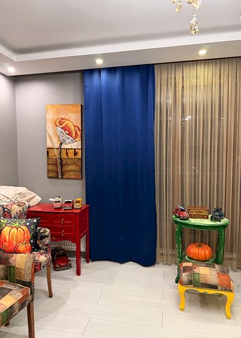 SIFIR ÇİFT KANAT MAVİ IŞIK GEÇİRMEZ FON PERDE - Görsel 4