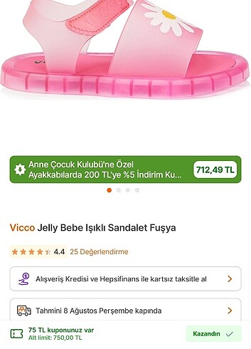 23 Beden pembe Renk Işıklı kız çocuk sandalet