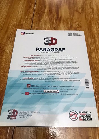 Paragraf Konu Özetli Soru Bankası - 3D Yayınları