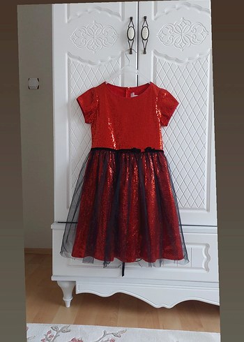 Parlak Kırmızı Kız Çocuk Abiye Elbise - Görsel 2