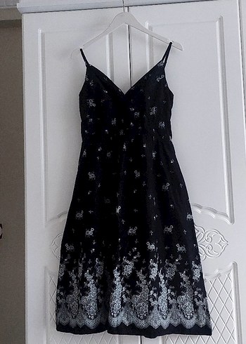 Siyah Dantelli Straplez Midi Gotik Elbise - Görsel 2