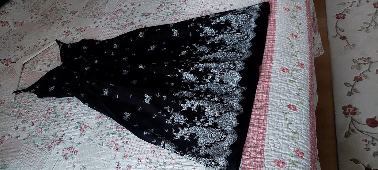 Siyah Dantelli Straplez Midi Gotik Elbise - Görsel 3