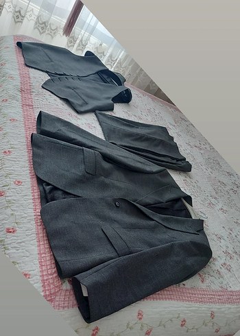 Gri Modern Klasik Erkek Ceket ve Yelek Takımı - Görsel 2