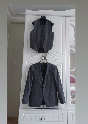 Gri Modern Klasik Erkek Ceket ve Yelek Takımı - Görsel 3