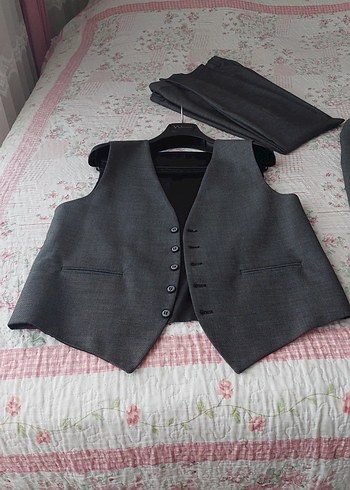 Gri Modern Klasik Erkek Ceket ve Yelek Takımı - Görsel 5