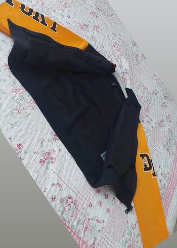 Sarı Siyah Fermuarlı Kadın Bomber Ceket - Görsel 6