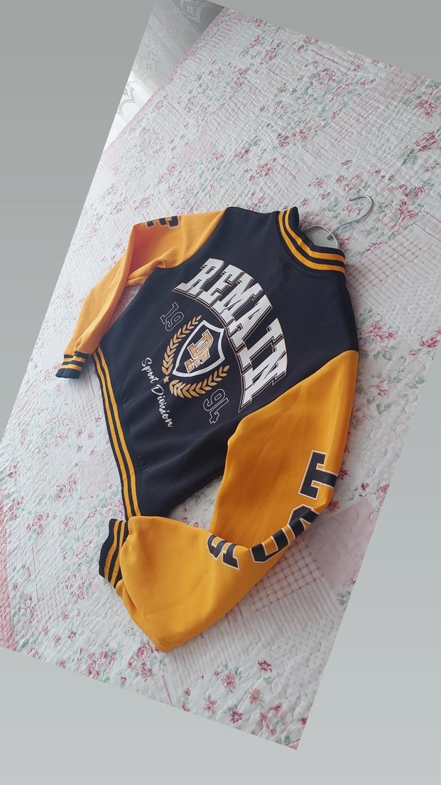 Sarı Siyah Fermuarlı Kadın Bomber Ceket - Görsel 5