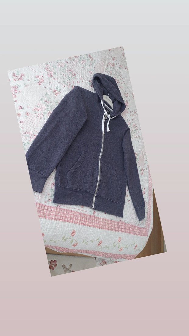 Erkek Kapüşonlu Fermuarlı Gri Sweatshirt - Görsel 5