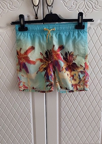 Erkek Çocuk Pastel Renkli Palmiye Desenli Mayo - Görsel 4