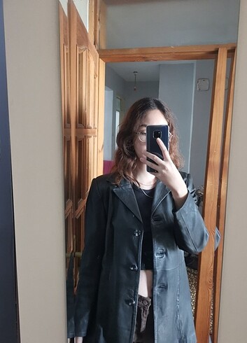 m Beden siyah Renk Blazer deri ceket
