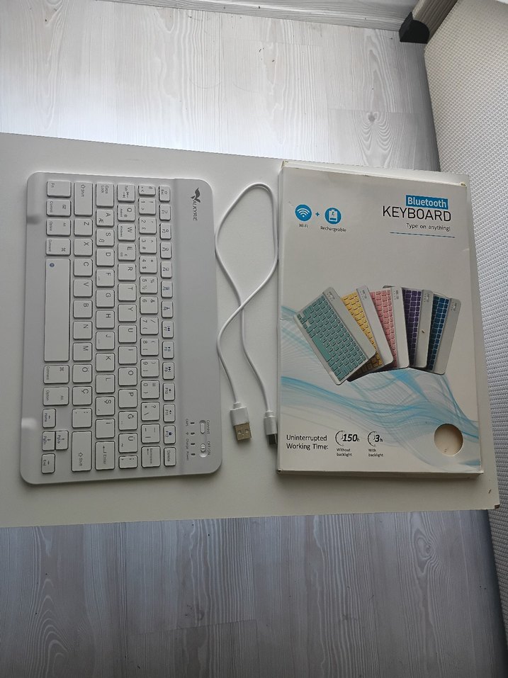 Beyaz Kablosuz Bluetooth Klavye - Görsel 2