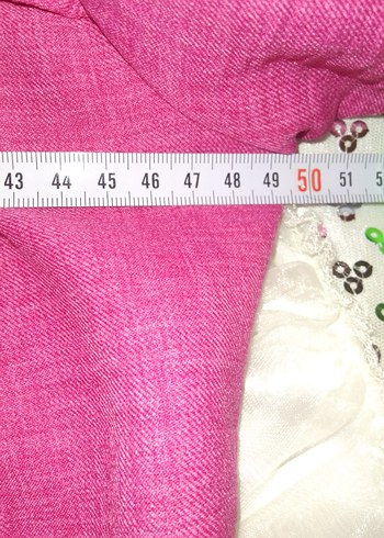 Pembe Keten Midi Tunik, Düğmeli, Uzun Kollu - Görsel 15