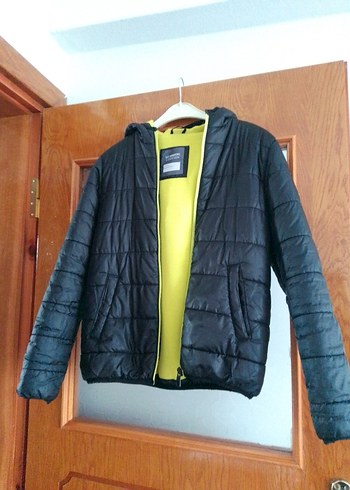 Siyah erkek Midi Kışlık Mont Fermuarlı - Görsel 5