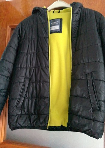 Siyah erkek Midi Kışlık Mont Fermuarlı - Görsel 3