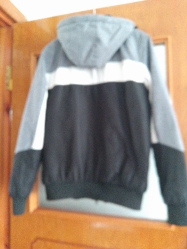 Gri Kapüşonlu Fermuarlı Erkek mont - Görsel 4