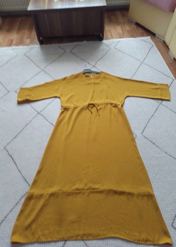 Sarı Uzun Kollu Salaş Kadın Elbise - Görsel 6