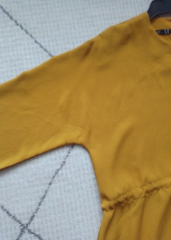 Sarı Uzun Kollu Salaş Kadın Elbise - Görsel 5