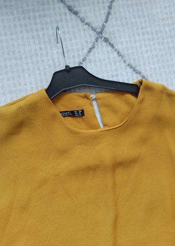 Sarı Uzun Kollu Salaş Kadın Elbise - Görsel 9
