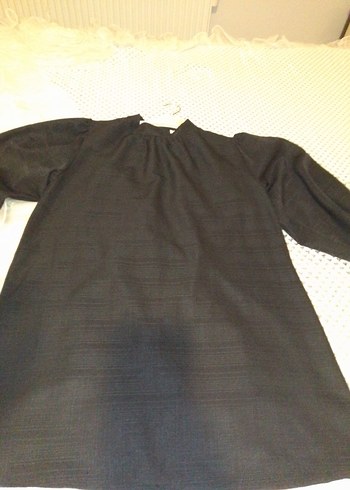 Uzun Kollu Siyah Midi Tunik - Görsel 8