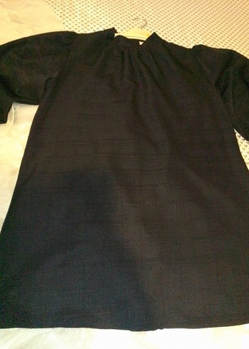 Uzun Kollu Siyah Midi Tunik - Görsel 12