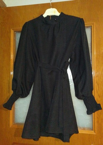 Uzun Kollu Siyah Midi Tunik - Görsel 4