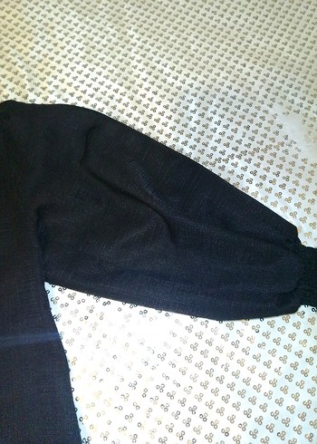 Uzun Kollu Siyah Midi Tunik - Görsel 10