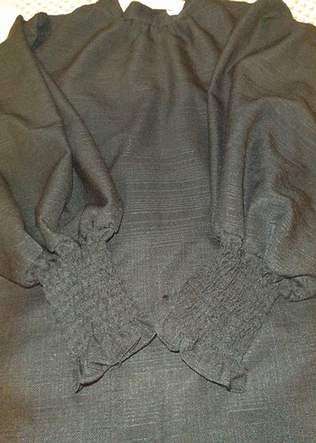 Uzun Kollu Siyah Midi Tunik - Görsel 7