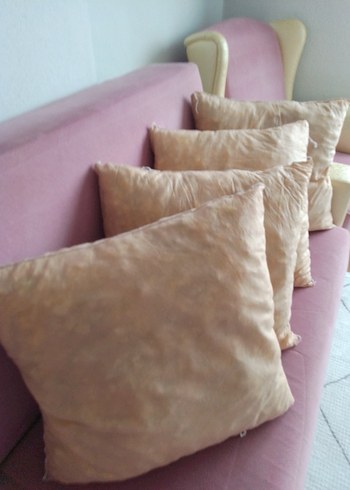 Pastel Bej Düz Dekoratif kırlent minder - Görsel 3