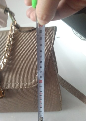 Bej Zincir Detaylı Deri Kadın Çanta - Görsel 5