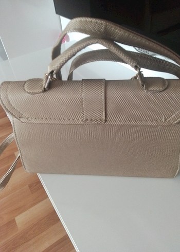 Bej Zincir Detaylı Deri Kadın Çanta - Görsel 3