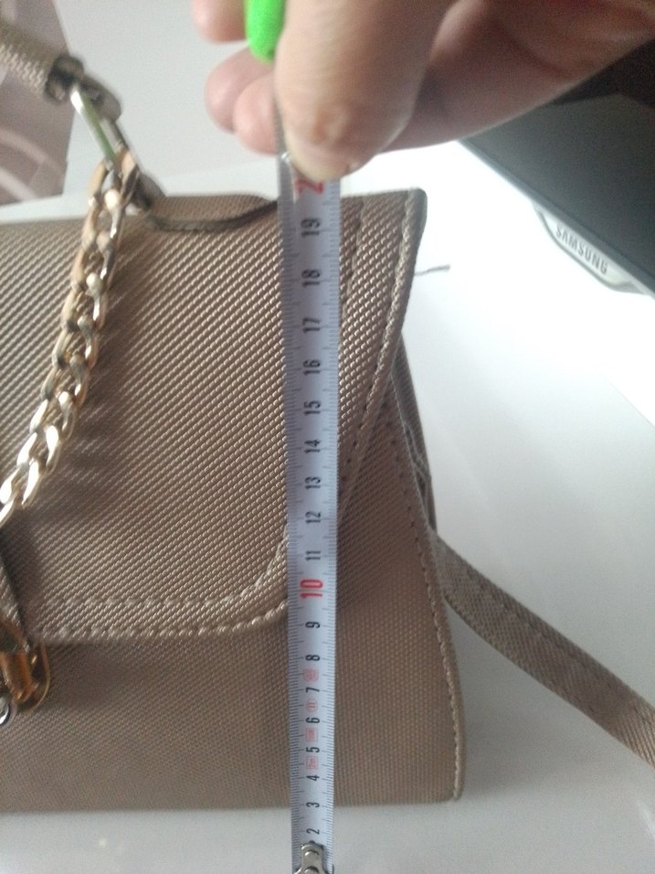 Bej Zincir Detaylı Deri Kadın Çanta - Görsel 5