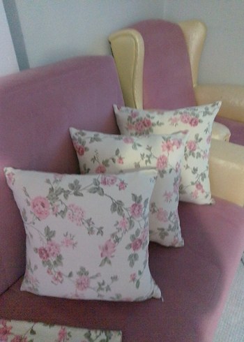 Pastel Pembe Çiçek Desenli Dekoratif Yastık Kılıfı - Görsel 2