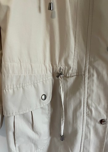 Bej Düğmeli Midi Kadın Ceket - Görsel 2