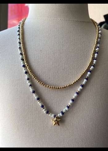 Altın Renkli Boncuklu Kolye - Görsel 5