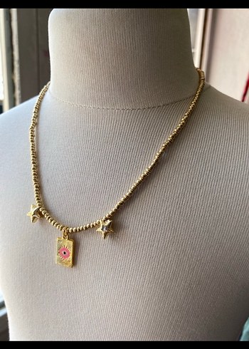 Altın Renkli Boncuklu kolye - Görsel 4