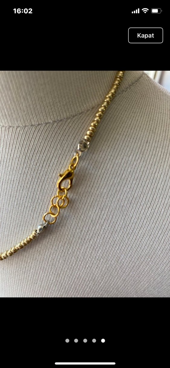 Altın Renkli Boncuklu kolye - Görsel 5