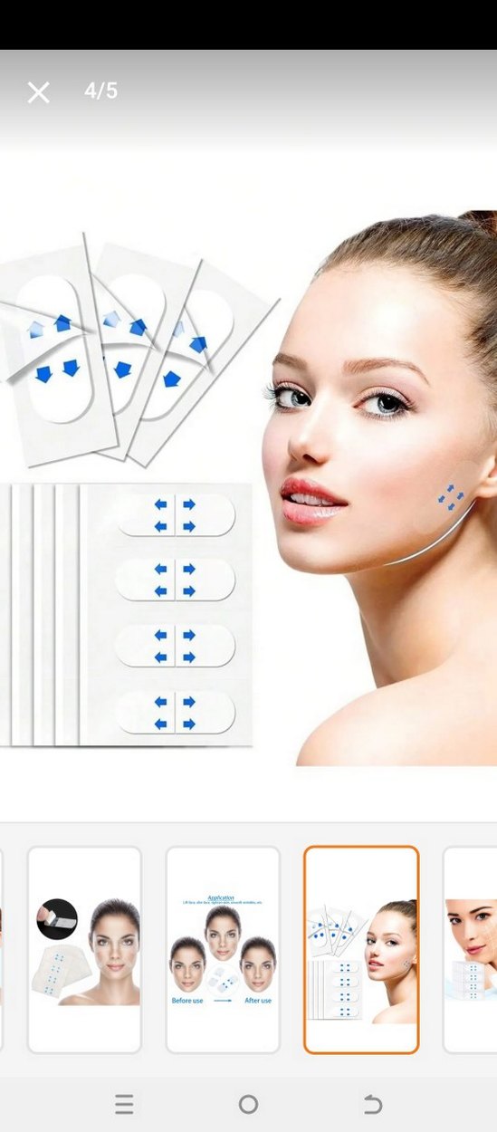 4 adet Kırışıklık bandı, yüz germe bandı - Görsel 3