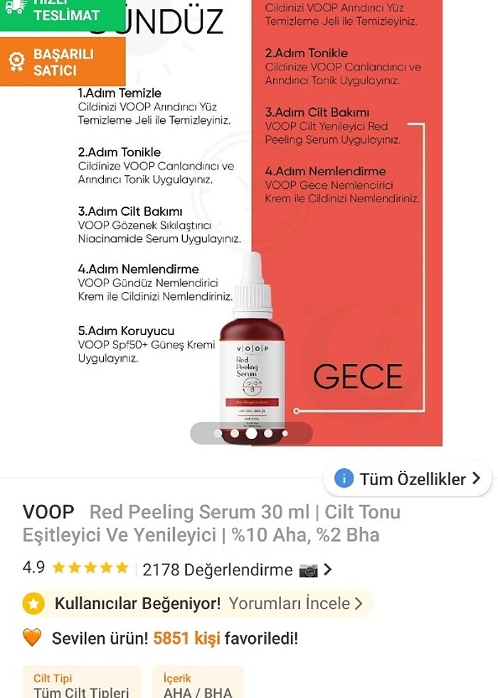 Kırmızı peeling serum - Görsel 2