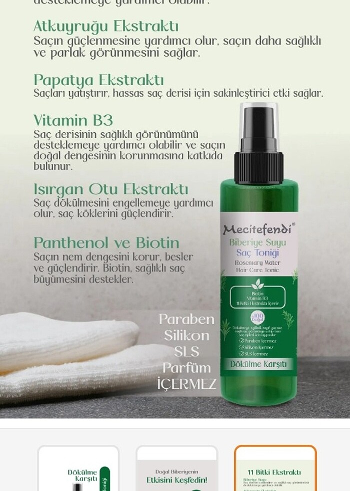 Mecitefendi biberiye suyu saç bakım toniği - Görsel 2