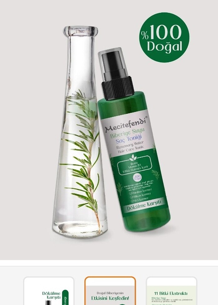 Mecitefendi biberiye suyu saç bakım toniği - Görsel 3