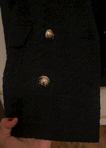 Zara Siyah Kadın Midi Blazer Ceket - Görsel 2