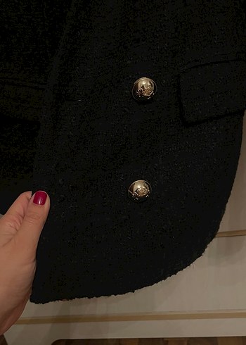 Zara Siyah Kadın Midi Blazer Ceket - Görsel 3