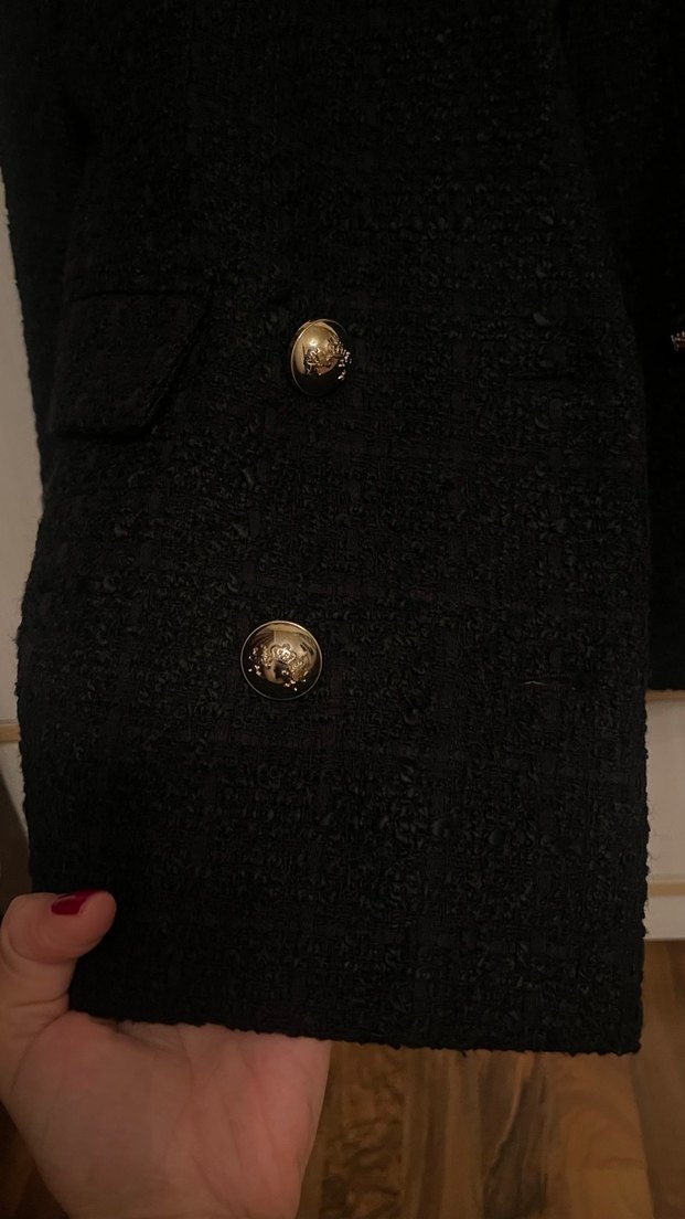 Zara Siyah Kadın Midi Blazer Ceket - Görsel 2