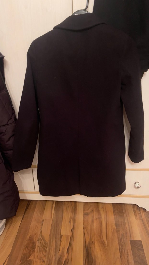 Düğmeli Siyah Klasik Kaban - Görsel 2