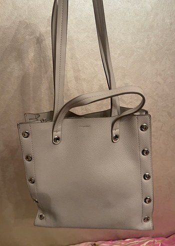 Gri Deri Kadın Omuz Çantası - Görsel 2