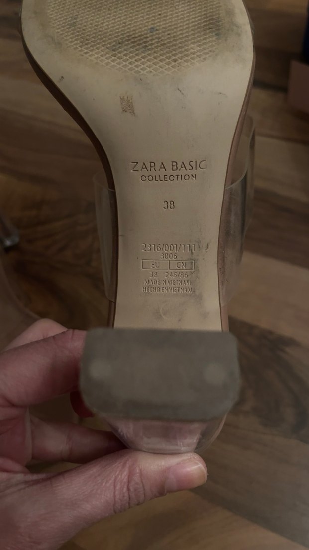 Şeffaf Bantlı Bej Stiletto Terlik - Görsel 3