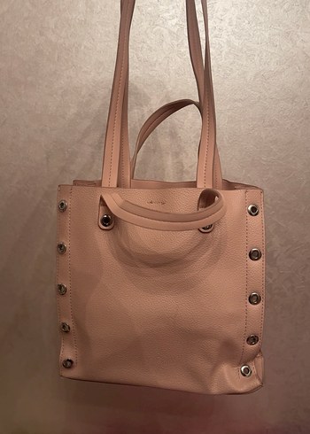 Pembe Deri Kadın Omuz Çantası - Görsel 4