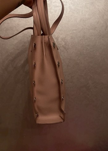 Pembe Deri Kadın Omuz Çantası - Görsel 5
